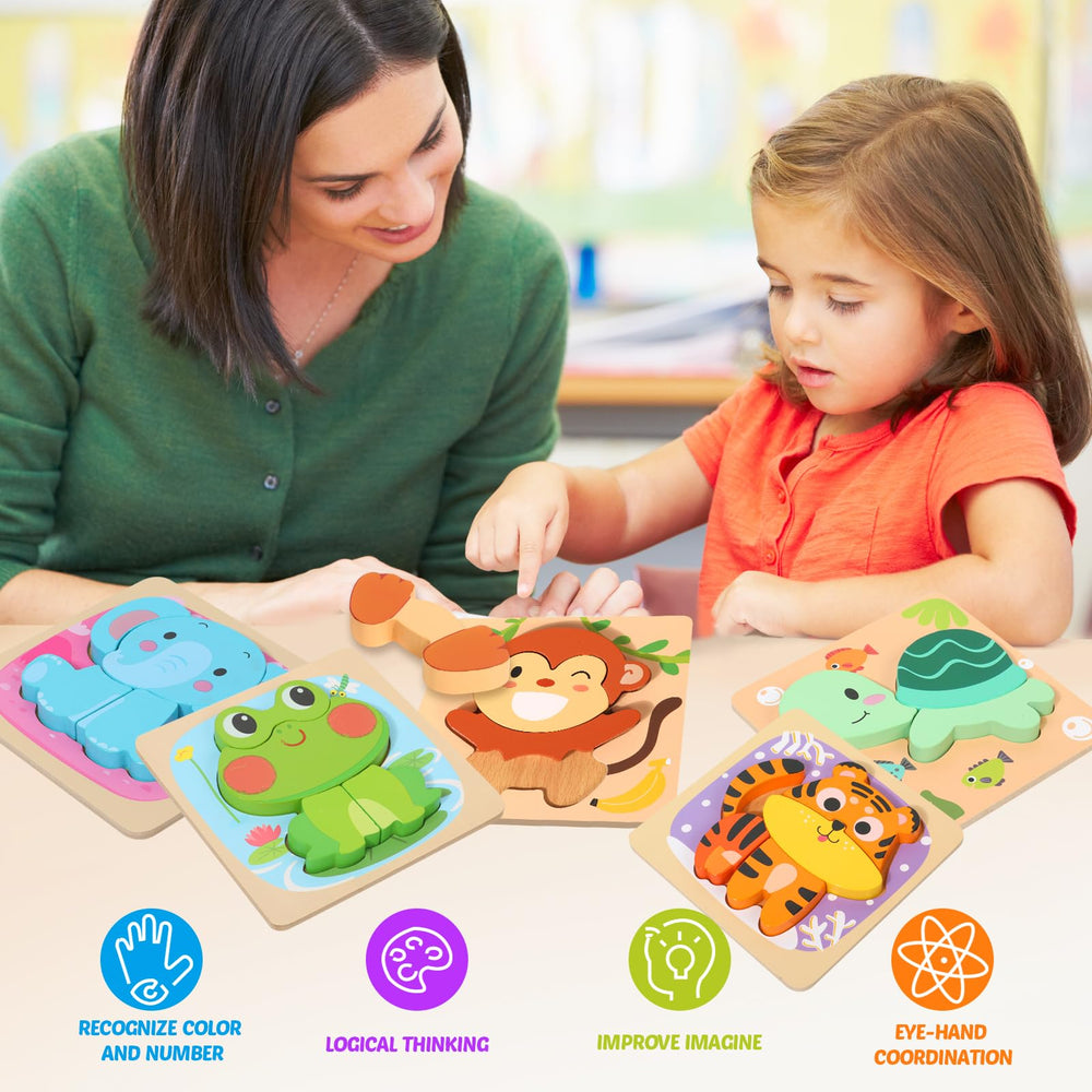 edutree wooden puzzle turtle—fosters patience as little hands fit pieces