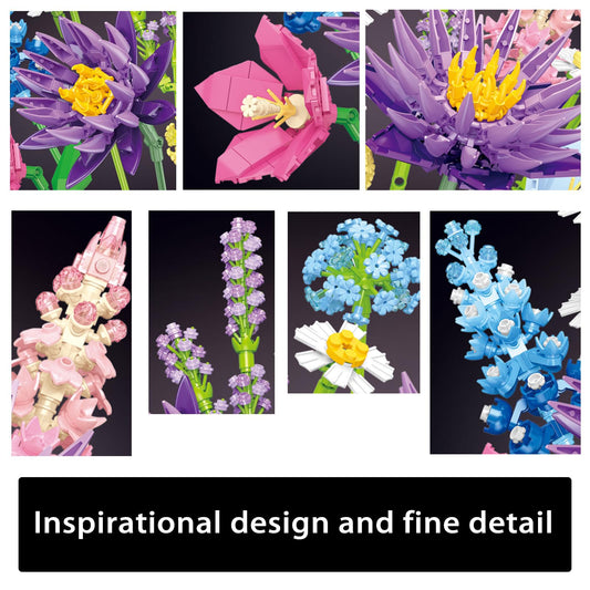 Emeetlinn Lavender and daisy blooms add vibrant color to any office space