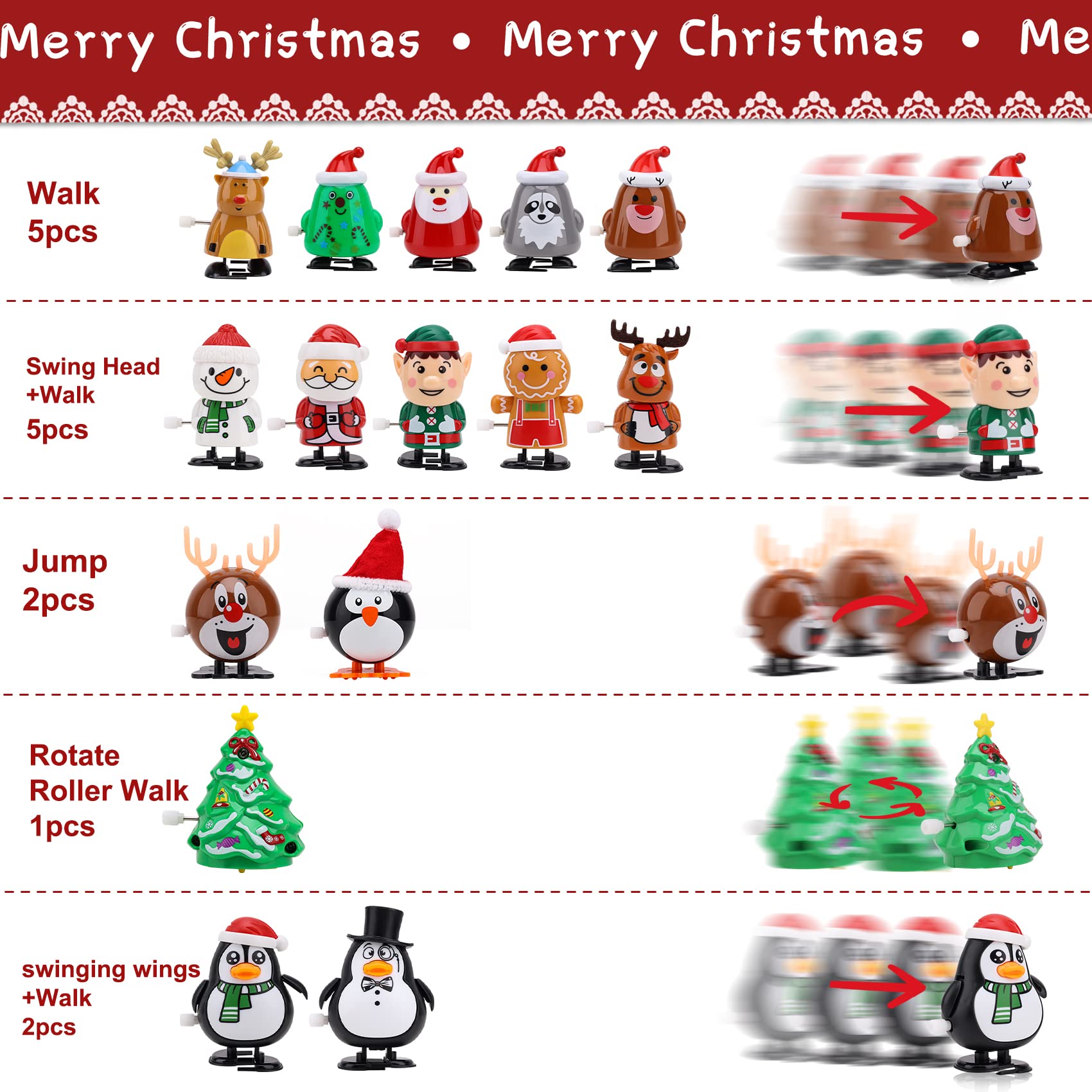 EEOCWF Christmas tree wind-up toy delighting kids during rewards