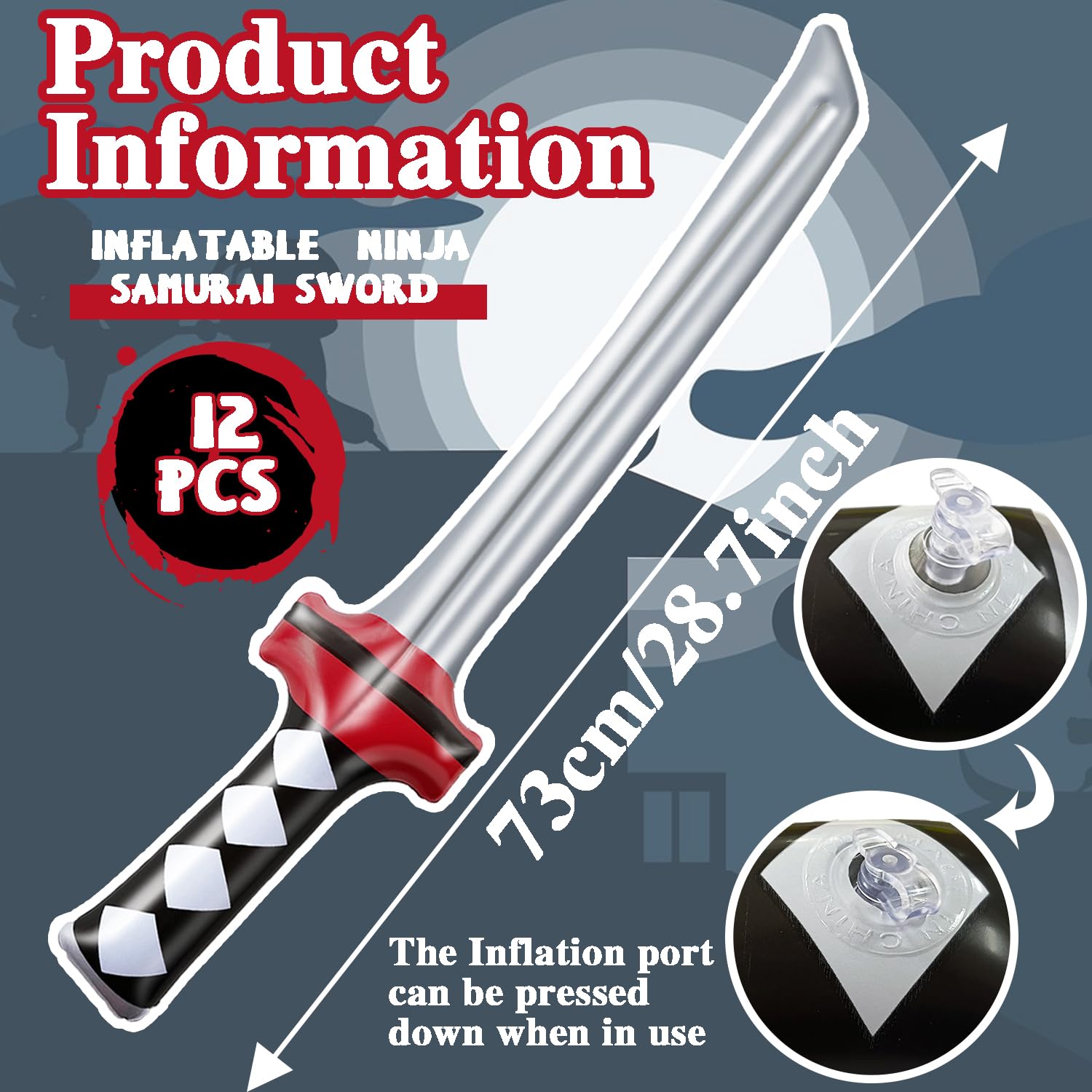 Eerrhhaq 73 cm inflatable katana sword for safe play.