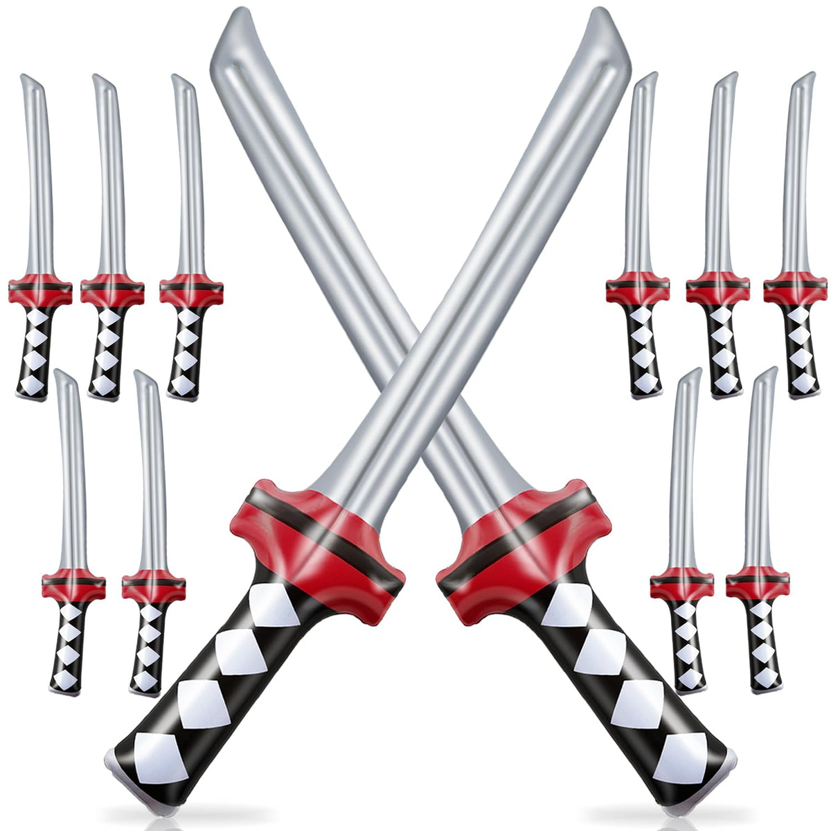 Eerrhhaq inflatable ninja swords pack of 12 for festive party decor.