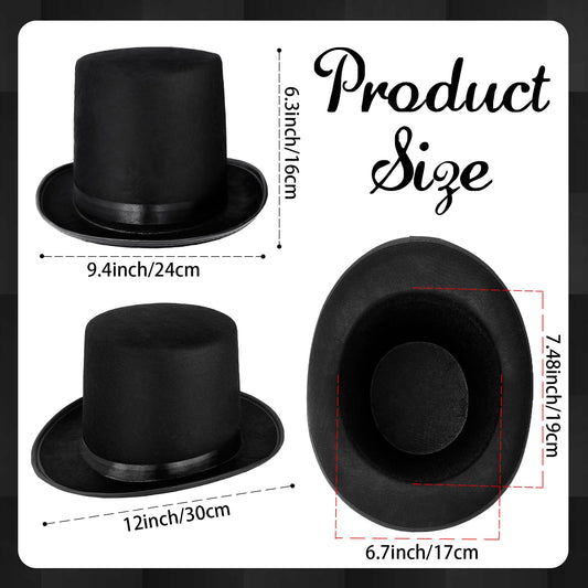 Eerrhhaq kids black felt top hat pack front view for group costumes