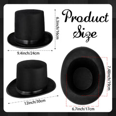 Eerrhhaq kids black felt top hat pack front view for group costumes
