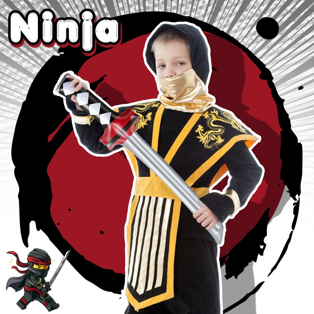 Eerrhhaq ninja sword features vivid colors and patterns for immersive theme parties.