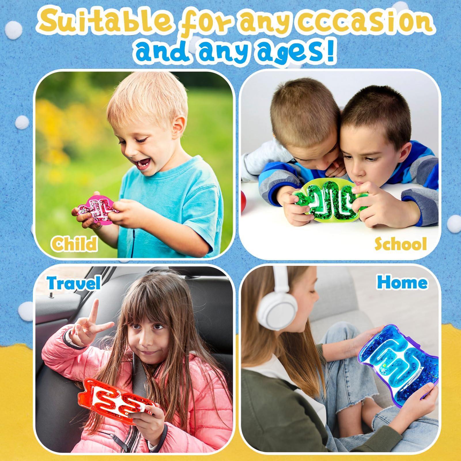 Eerrhhaq squishy toy close-up shows durable plastic and leak-free design.