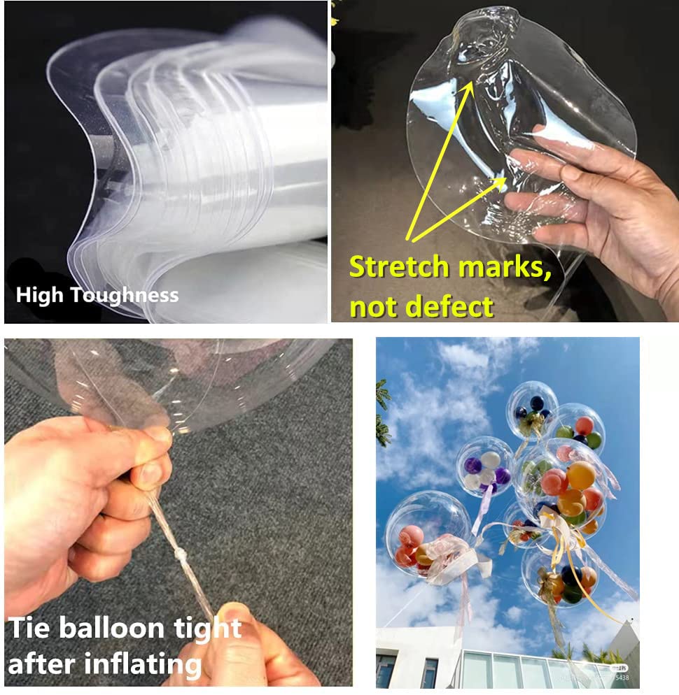 EFAY Bobo Balloons in TPU material for crystal-clear, non-toxic decor.