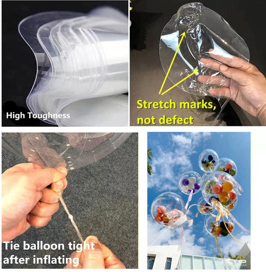 EFAY Bobo Balloons in TPU material for crystal-clear, non-toxic decor.