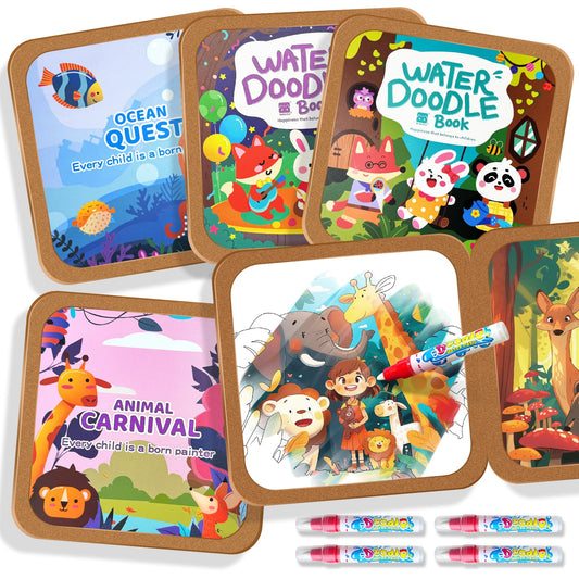 EFCRBS reusable water painting book animal page for mess-free imaginative drawing