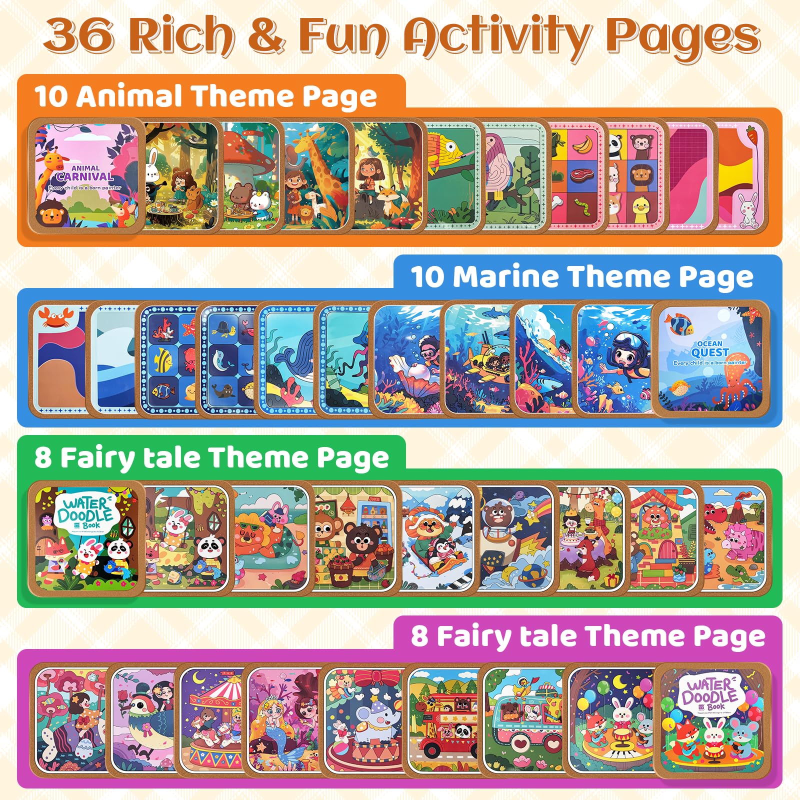 EFCRBS ocean-themed water painting page promotes color discovery with water-only painting
