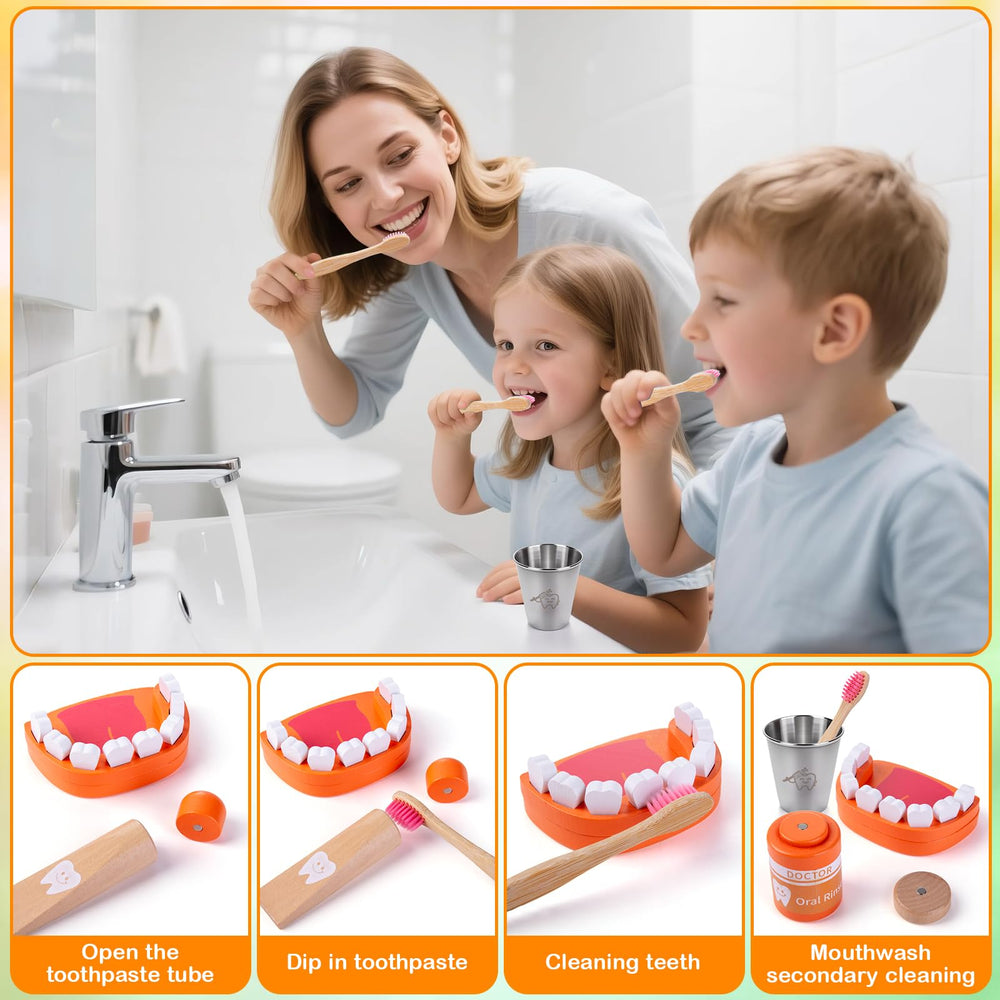 EFO SHM Dentist Play Set wooden toy phone for realistic doctor-patient scenarios.