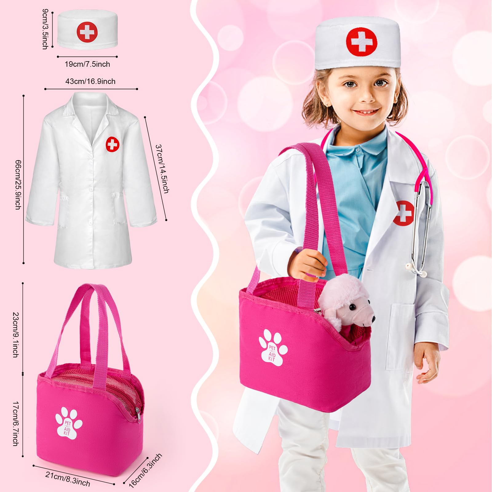 EFO SHM doctor costume and accessories enhance dress-up pretend play