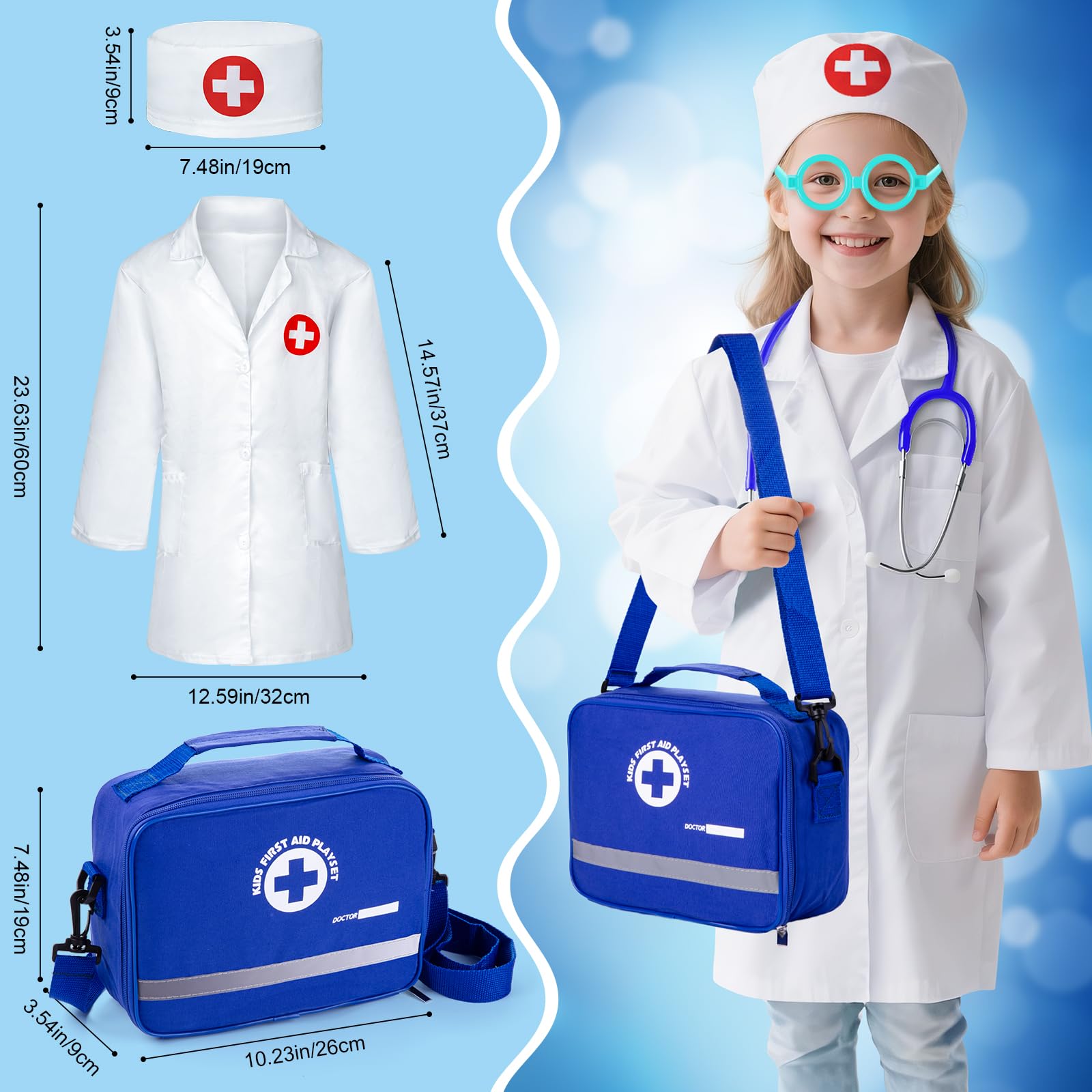 EFO SHM Doctor Kit doctor costume boosts imaginative role-play confidence.