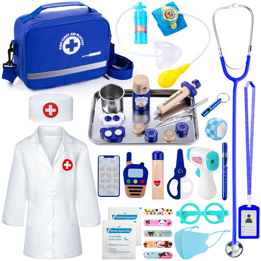 EFO SHM Doctor Kit heartbeat stethoscope shows realistic sounds for pretend doctor play.