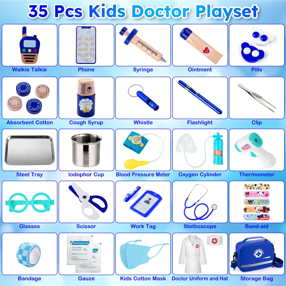EFO SHM Doctor Kit oxygen bottle included for comprehensive medical play scenarios.