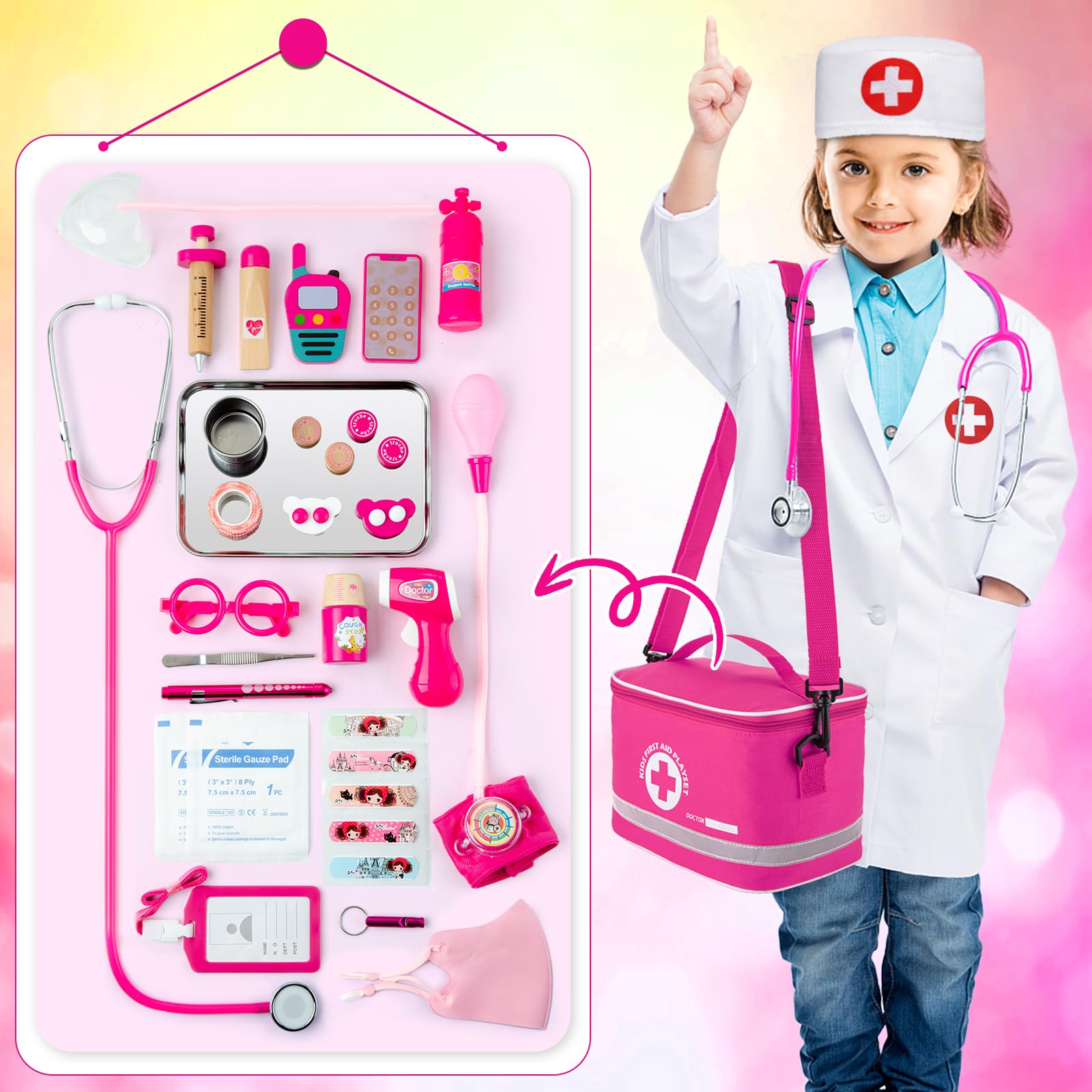 EFO SHM Doctor Kit syringe and bandages for caring play scenarios.