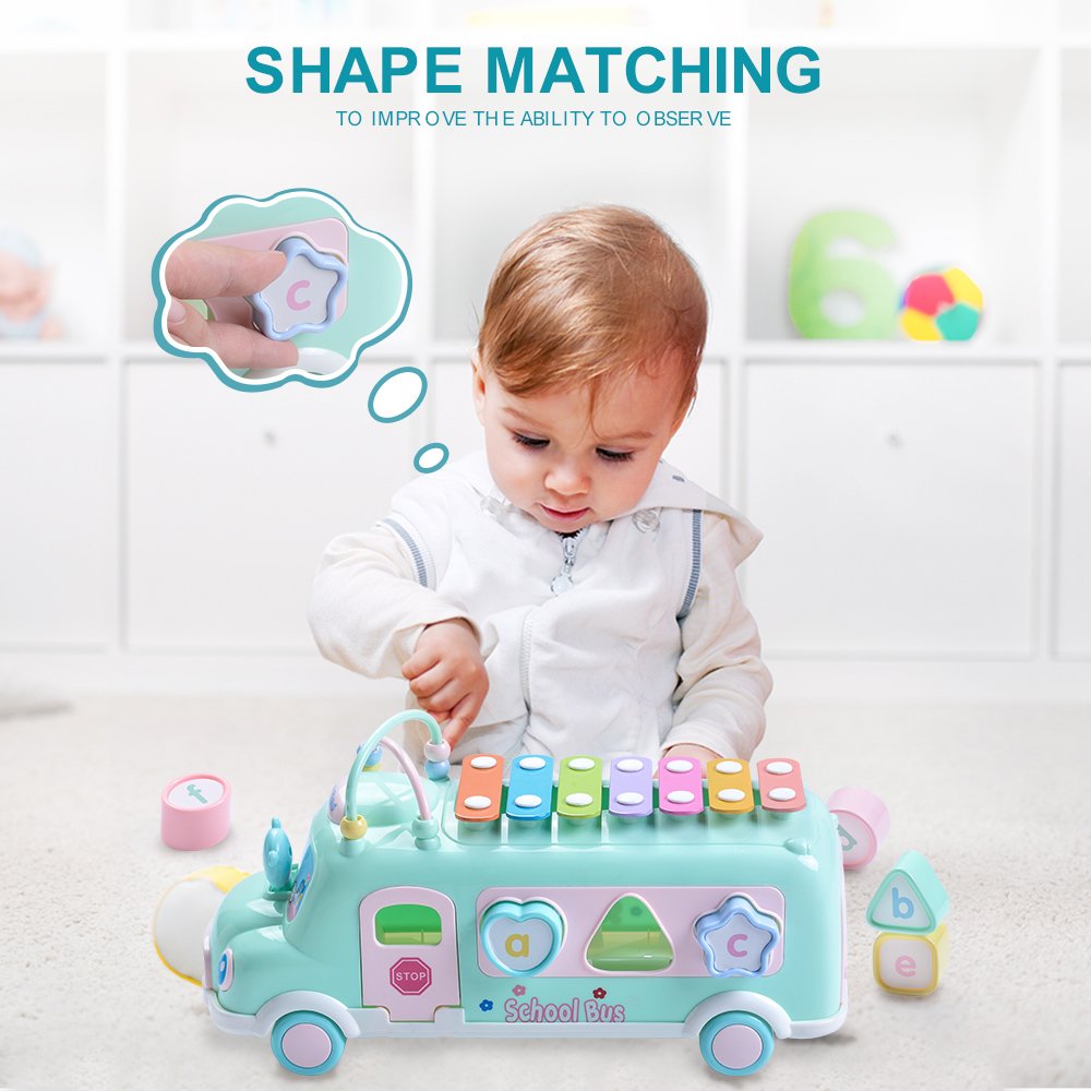 EFOSHM Bus toddler pulling play promotes mobility and balance.
