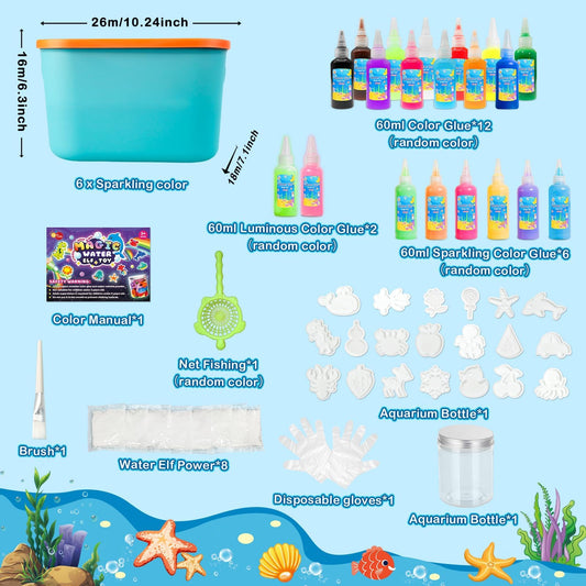 EggSun aqua fairy water gel colors promote vibrant squishy art in sensory play.