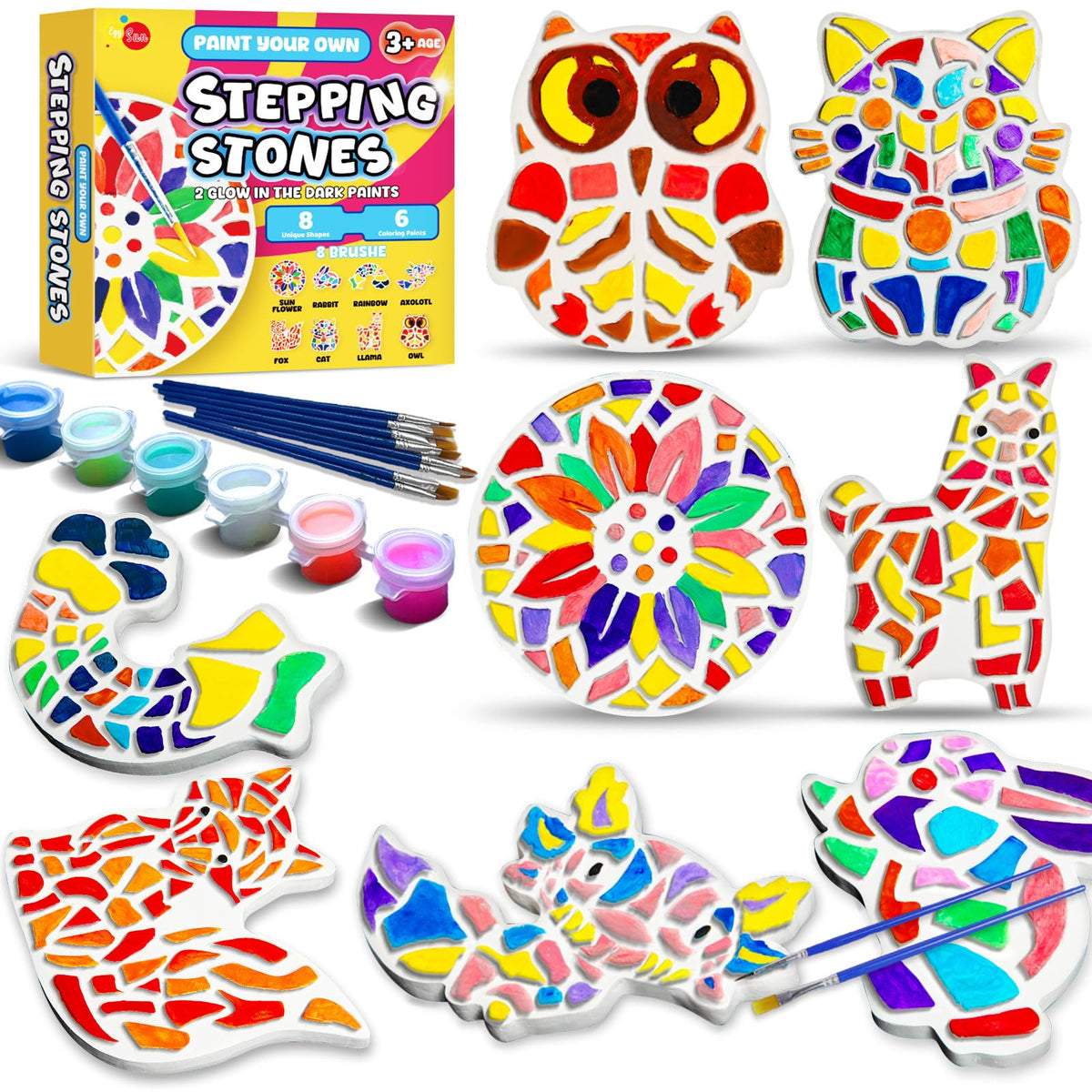 EggSun stepping stone Sunflower design ready for outdoor garden display and kid-friendly crafts