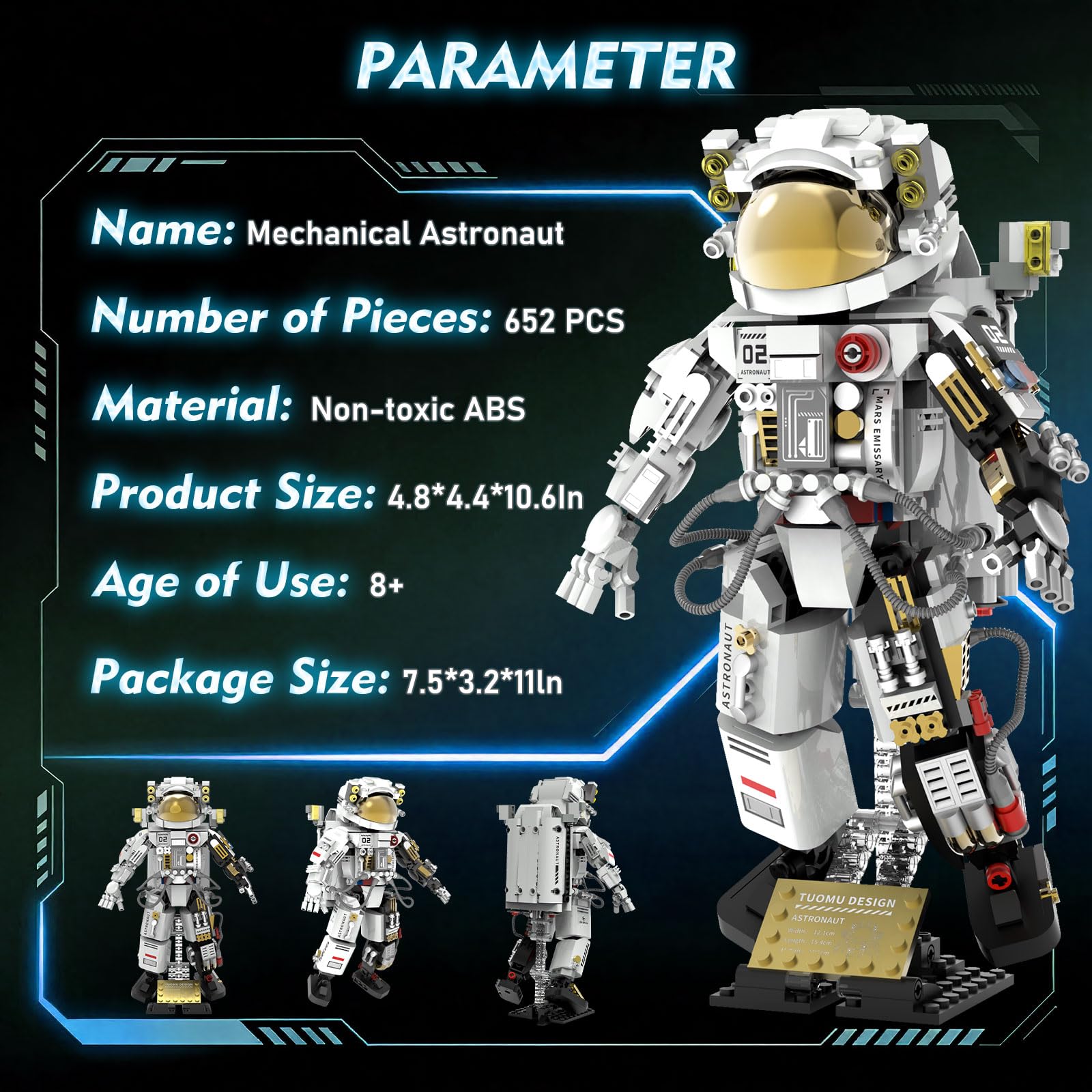EHACRRT Collectible astronaut model ideal for desk or shelf display