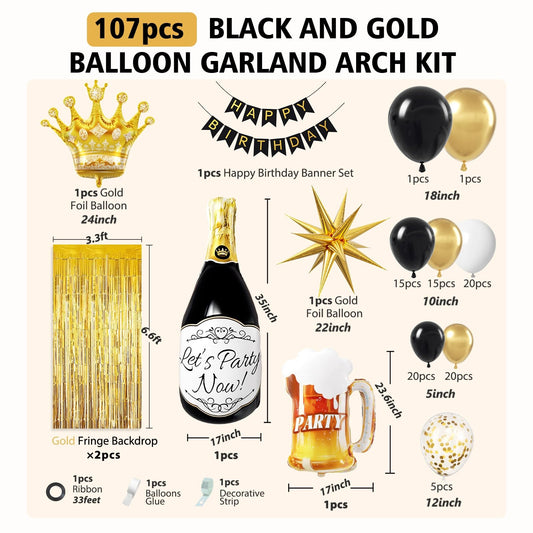 Globos dorados metalizados EHOIHEI de 18 pulgadas brillo festivo.