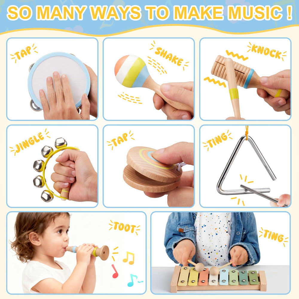 Ehome triangle instrument aiding timing and rhythm awareness during play.