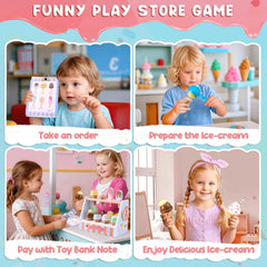 Ehome wooden ice pops add colorful pretend treats to the display.