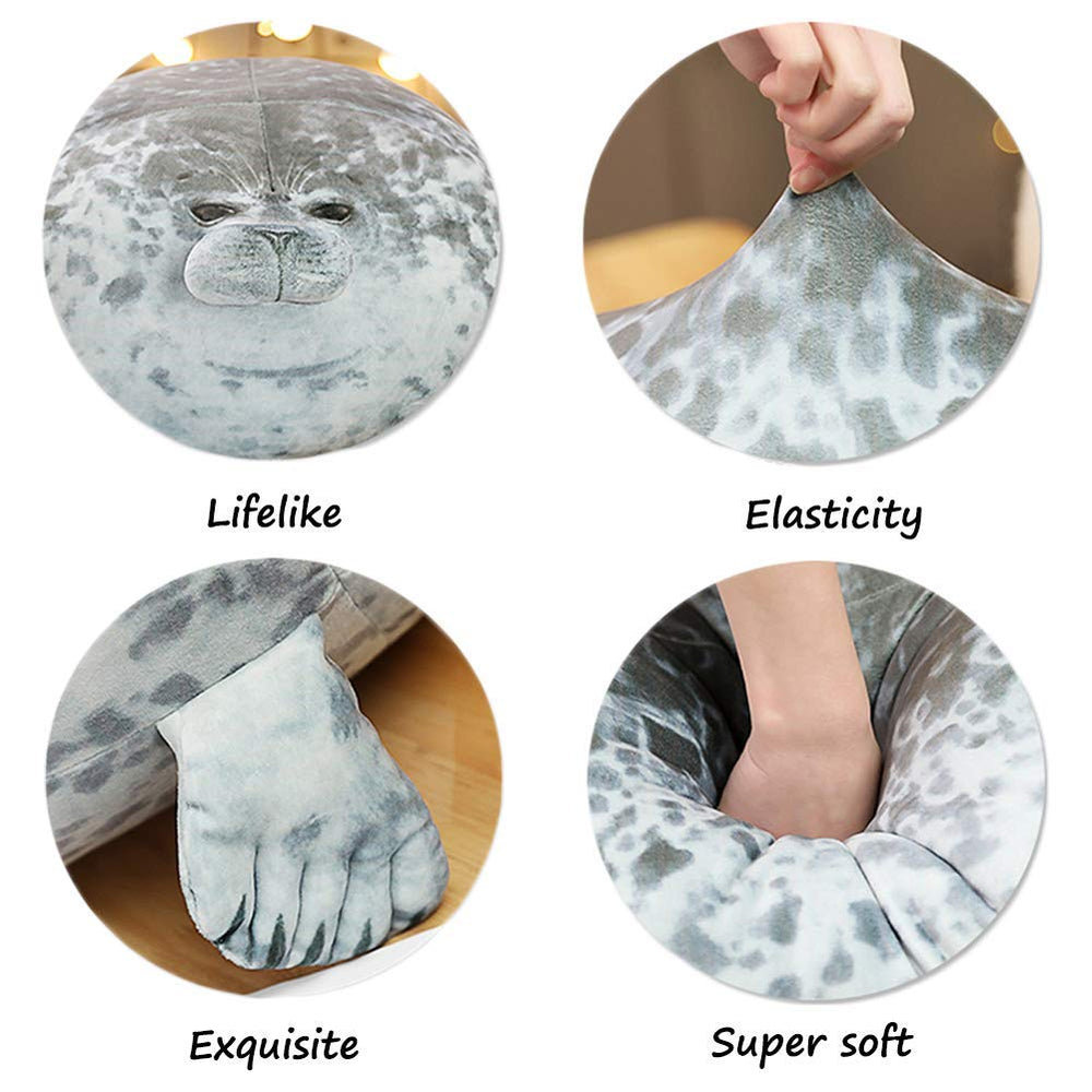 EHOTONG 11.5-inch seal pillow fabric close-up, durable and easy to hand-wash when needed.