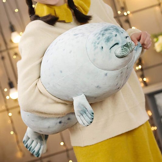 EHOTONG cute seal pillow close-up, soft velvet fabric ideal for cozy hugs.