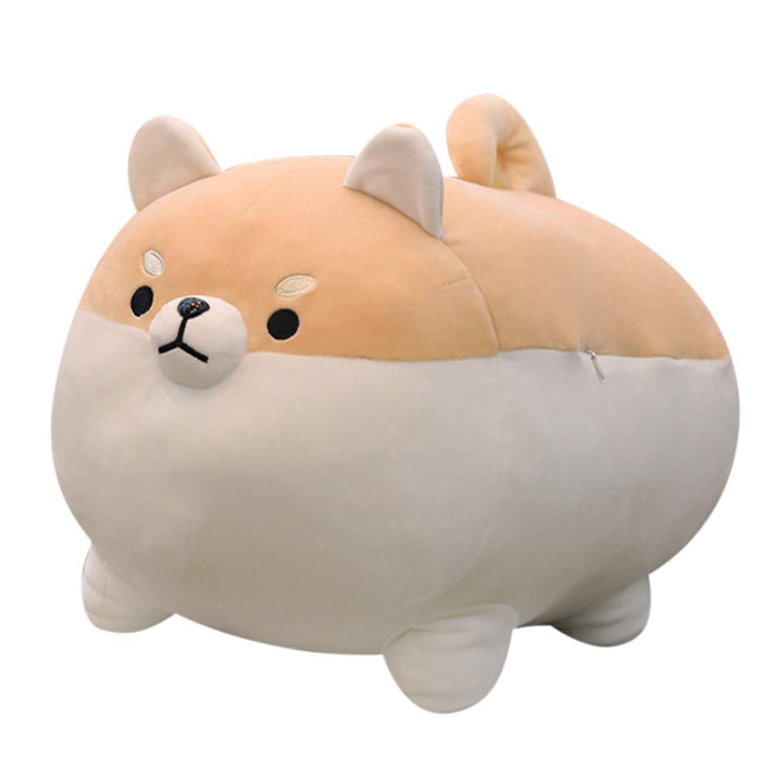EHOTONG Shiba Inu plush pillow front view in brown for cozy lounging