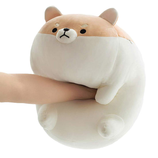 EHOTONG Shiba Inu plush fabric close-up showing soft texture