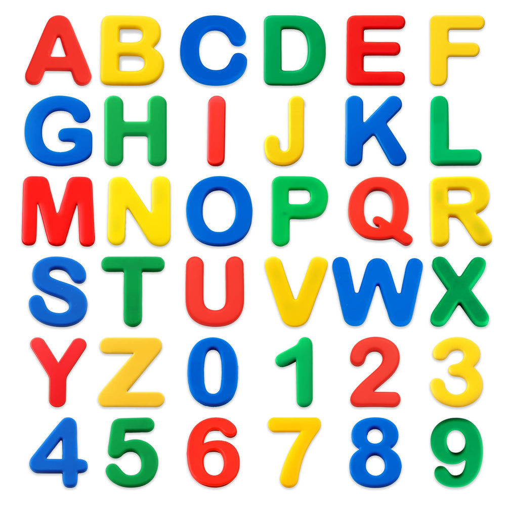 EHR silicone alphabet magnets with letters on fridge promote early literacy during play