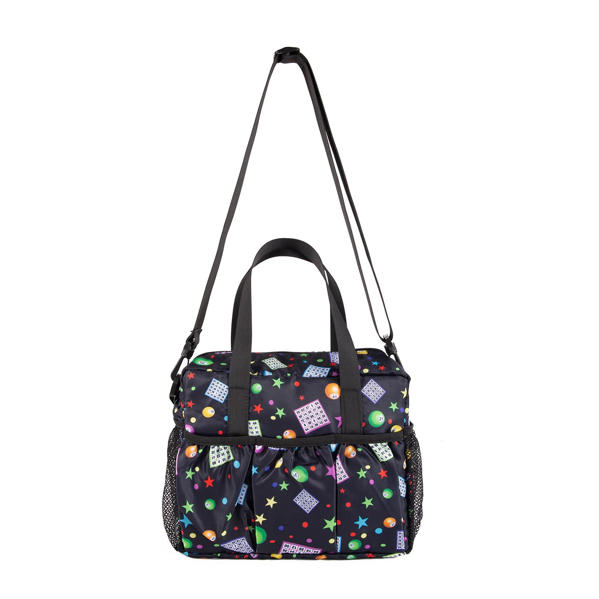EHRGK Bingo Bag with Pockets front view showing spacious dauber storage and cards