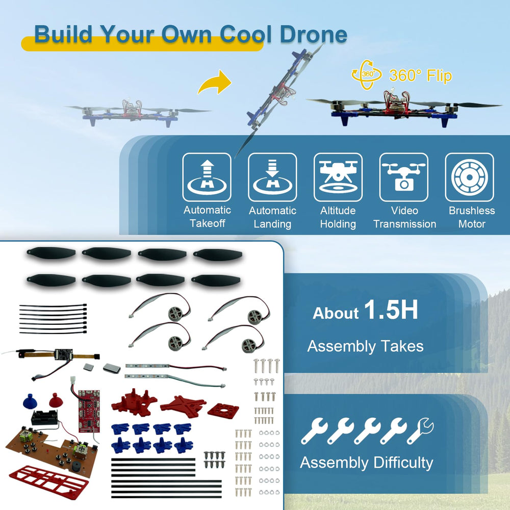 EIELEDIY Quadrotor drone optical flow module enables steady hovering and accurate control.