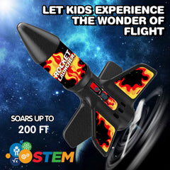 Eieymct Rocket Launcher side view highlights portability for backyard adventures.