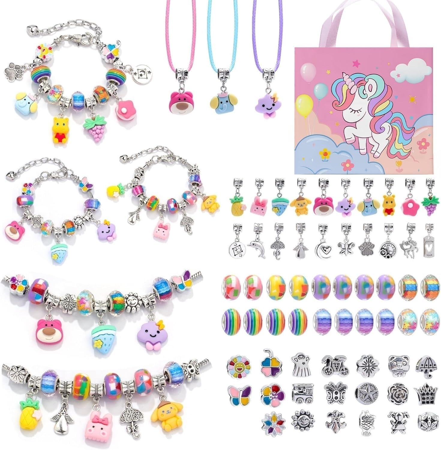 Eihatfif charm bracelet kit in a unicorn box for imaginative gifting.