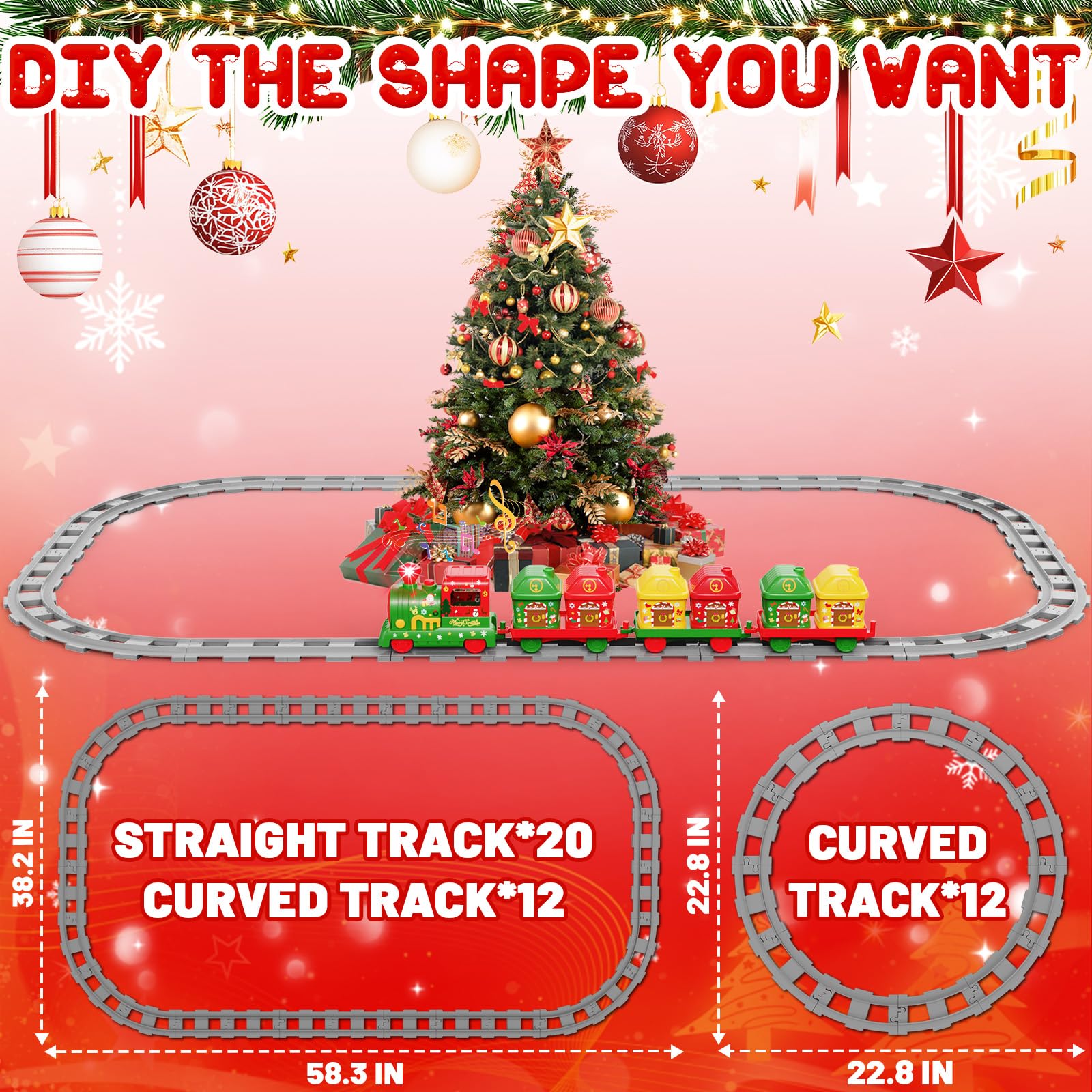 Einailvk 32 track pieces enable easy circular tree layouts