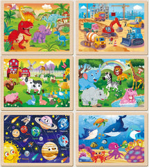 Eirenke wooden puzzle piece close-up shows easy-to-grip shapes for kids
