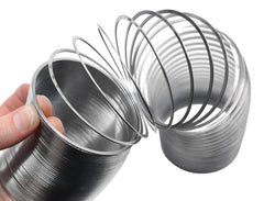 EISCO Wave Form Helix Spring extended to 3 meters, showing stretching capability for experiments.