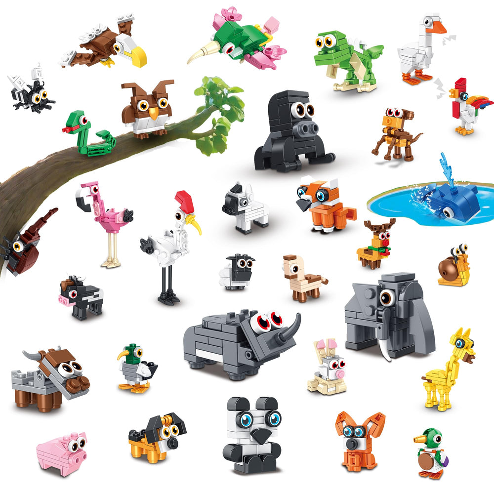 EITOLNR 32-pack mini animals for kids building fun and classroom prizes