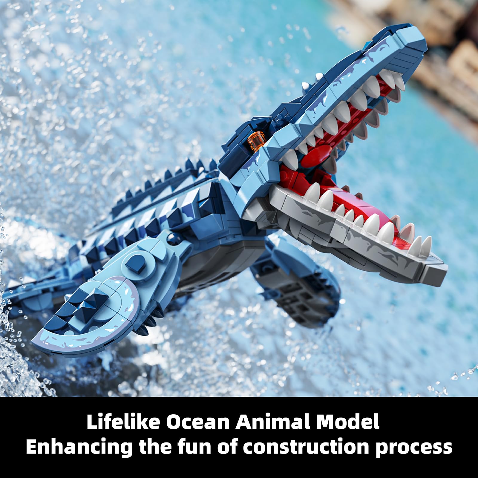 EITOLNR Mosasaurus mouth opens and closes for action-ready display.