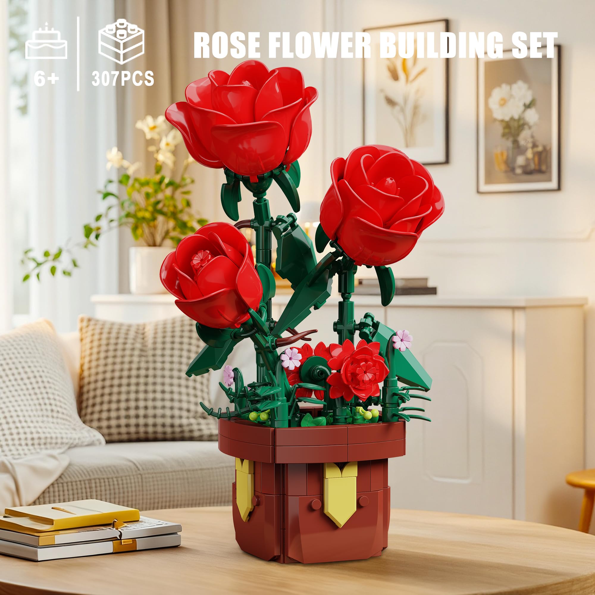 EITOLNR Rose Blooms 3 highlights vibrant, adjustable flowers for a centerpiece.