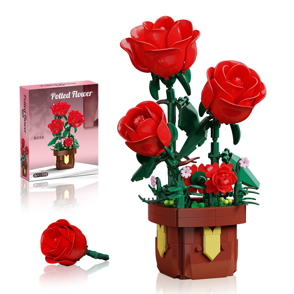 EITOLNR Rose Bonsai Pot shows maintenance-free decor for living spaces.