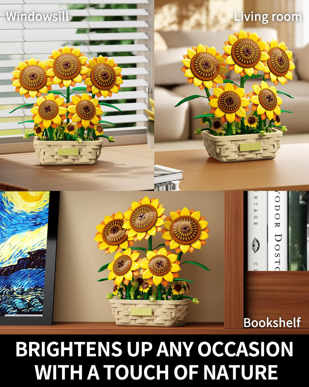 EITOLNR Sunflower Building Set gift box makes a thoughtful present for loved ones.