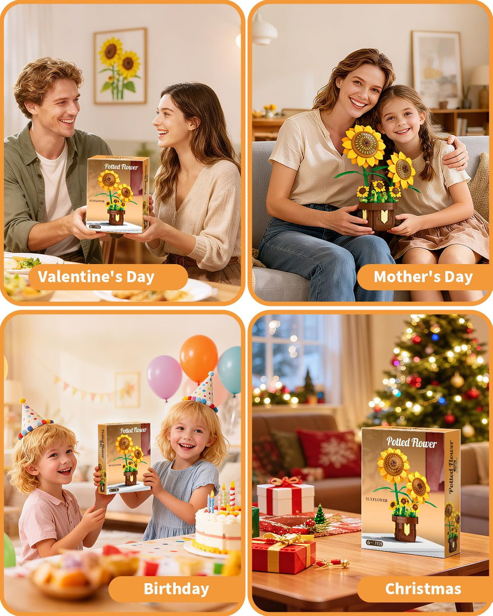 EITOLNR Sunflower Building Set uses durable ABS plastic for reusable blocks.
