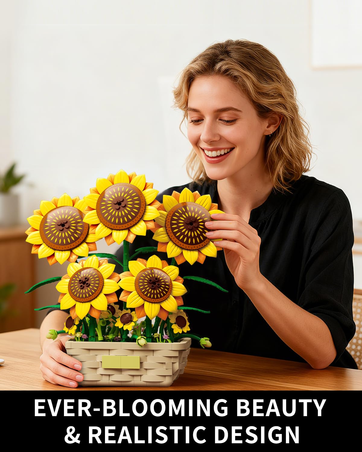 EITOLNR Sunflower Building Set showcases petal adjustments for realistic flower shapes.