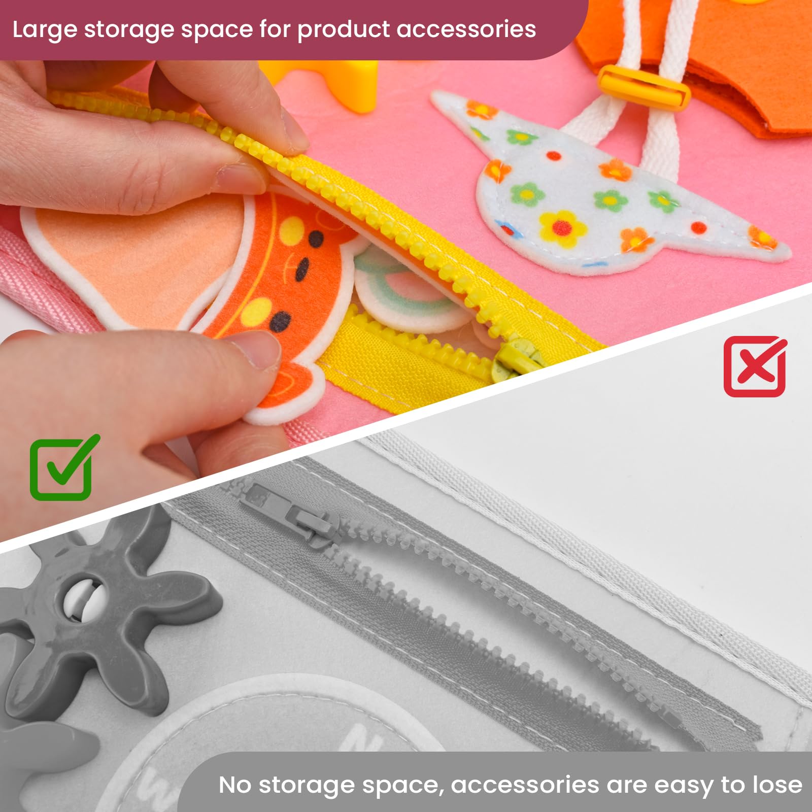 Ejanmilar first-page pocket keeps pieces secure during travel