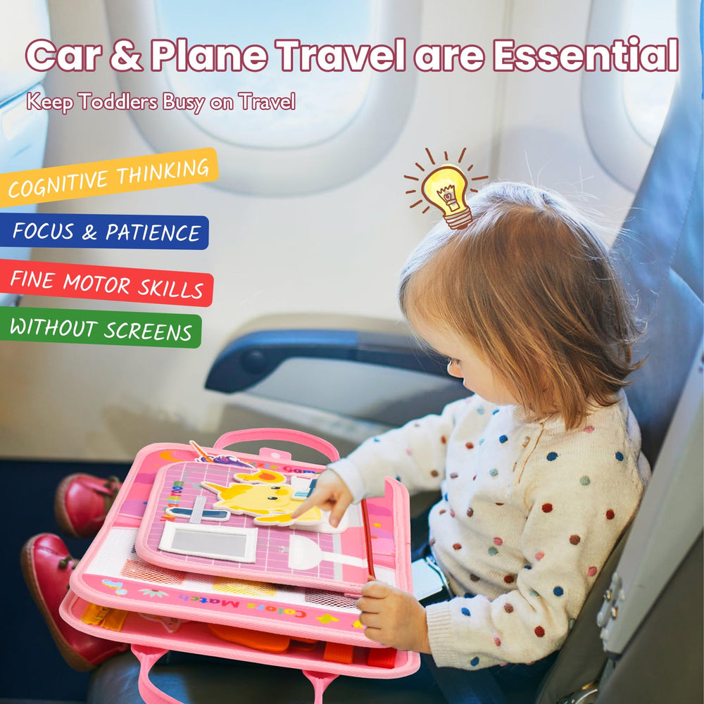 Ejanmilar portable busy book with carry handle for quiet journeys