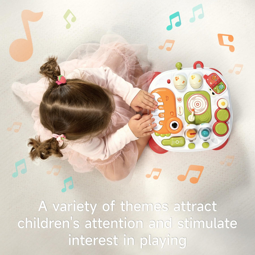 eJog Pup Baby Activity Table detachable piano toy offers portable musical play