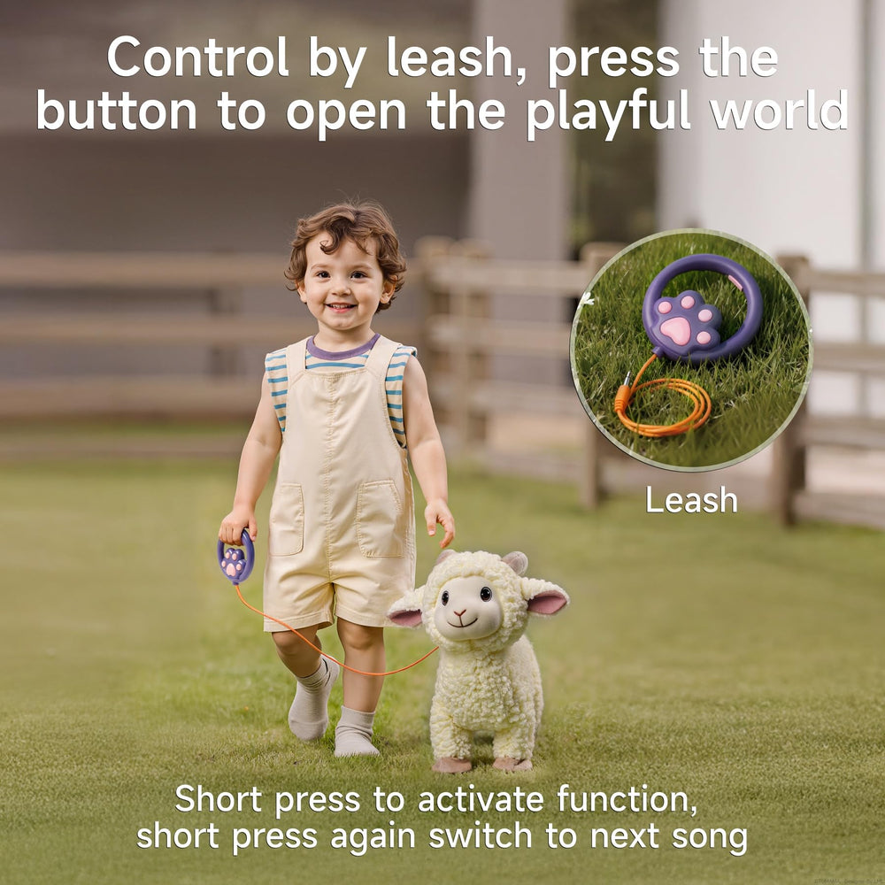 eJog Pup leash-led pet buddy supports toddler pretend walking.
