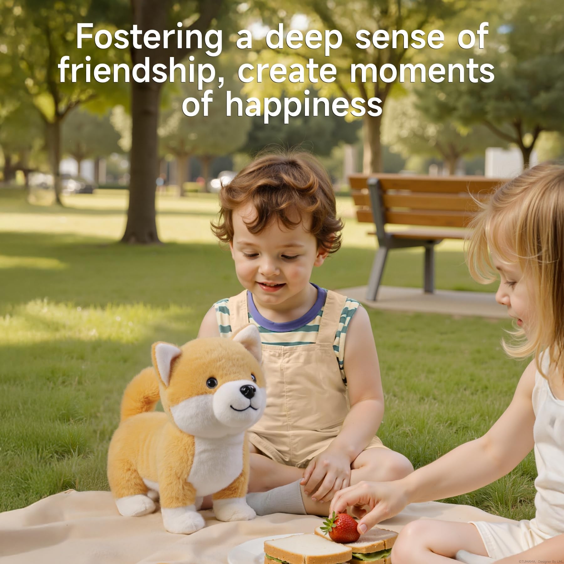 eJog Pup belly pause button shot, pause and resume control for interactive play breaks.